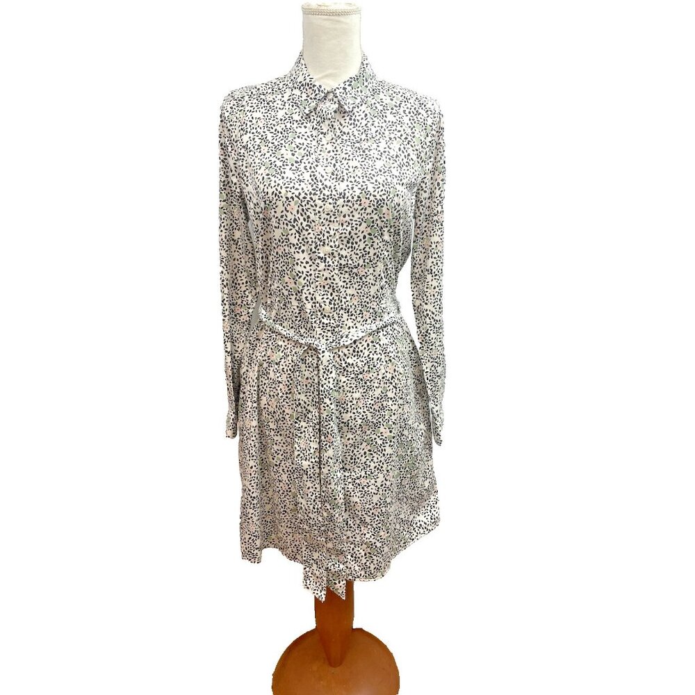 Untuckit Pheobe Tie Waist Midi Shirt Dress Size 10 Floral Long Sleeve - Picture 2 of 16